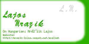 lajos mrazik business card